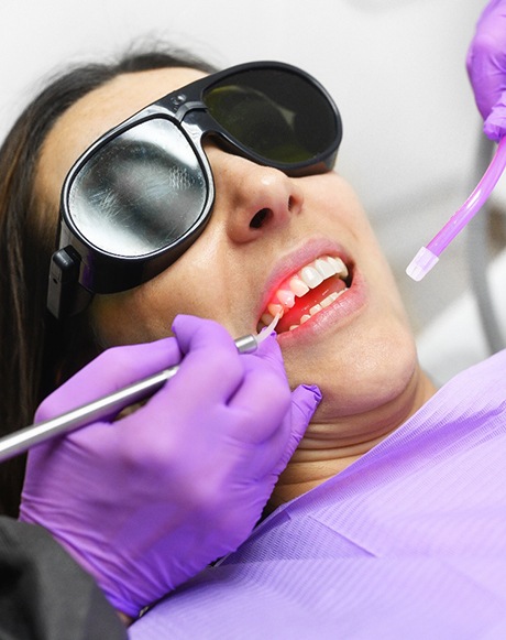 A woman getting gum recontouring treatment