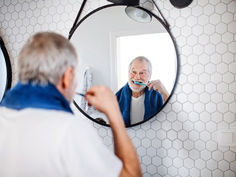 Man brushing his teeth