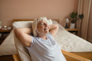 Older woman relaxing in her recliner 